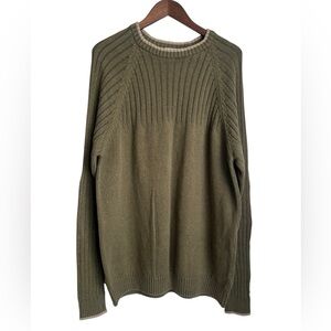 Columbia Men’s Sweater XXL Green Ribbed Knit Pullover‎ Heavy